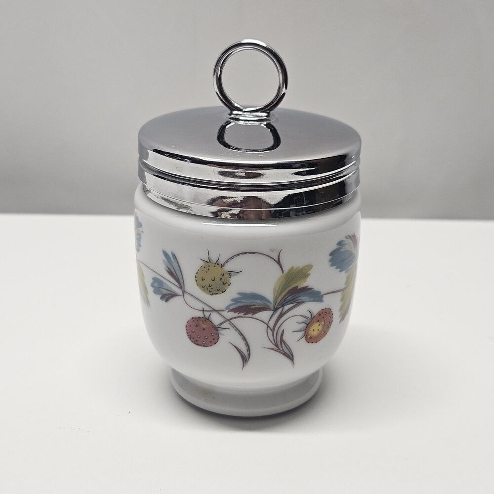 Royal Worcester Porcelain England Berry Fair Butterfly Egg Coddler MCM Vintage